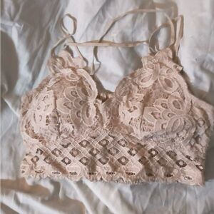 Elegant Lace Bralette in Cream - Women’s Boutique Beige Bralette size 2x